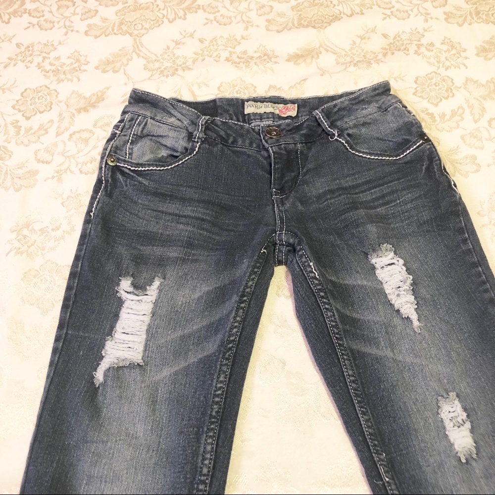 Paris Blues | Distressed With Holes Skinny Jeans